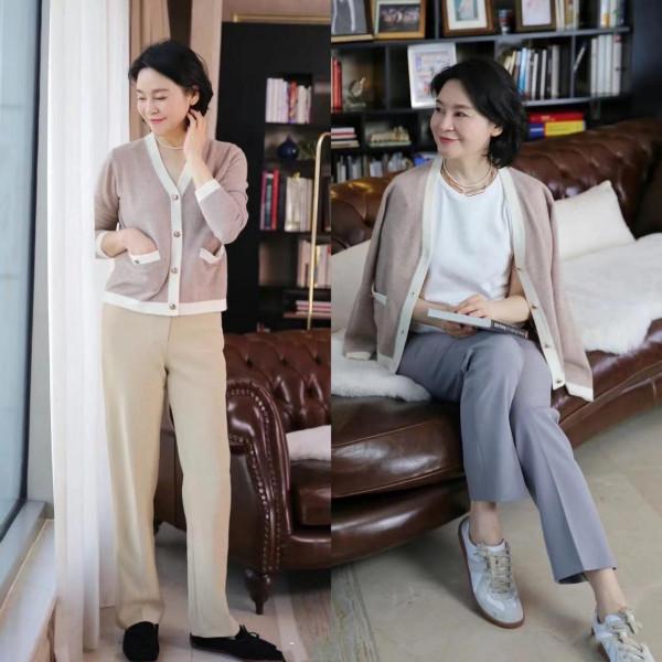 50歲的女人，針織衫少搭碎花裙，搭配西裝褲、牛仔褲更洋氣