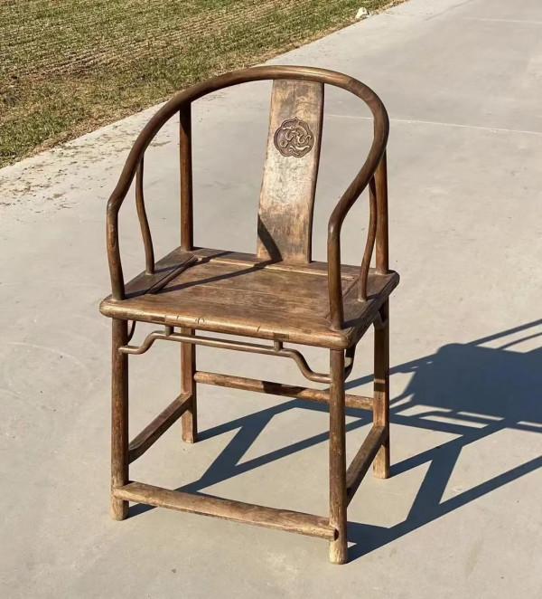 紅木雲石圓凳，楠木平切四出頭官帽椅，榆木官帽椅，桃椅