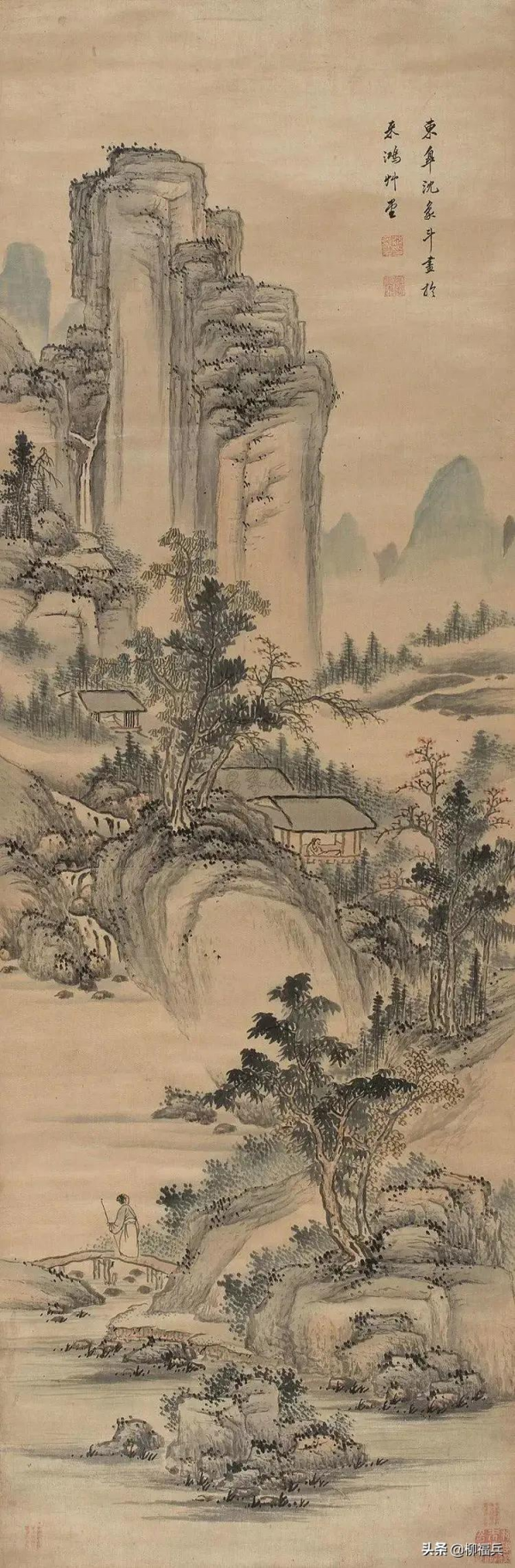 名家山水畫《積翠圖》欣賞 名家山水畫《積翠圖》欣賞