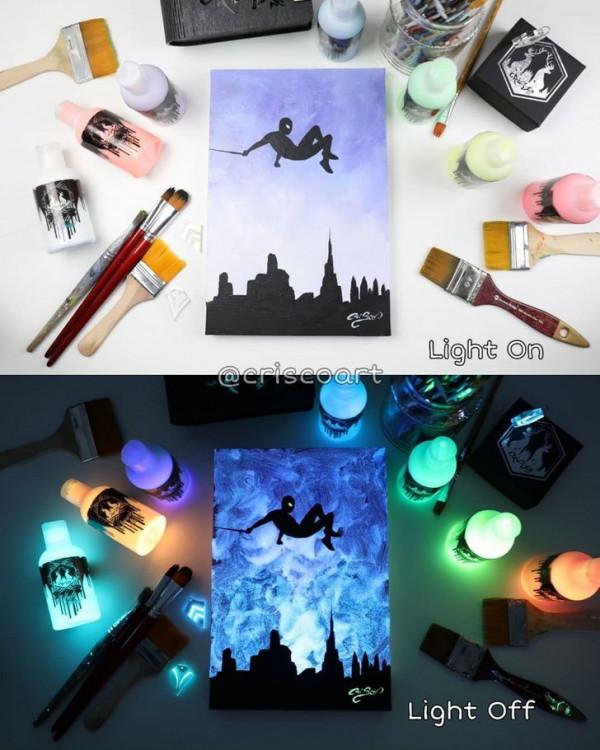 關掉電燈“枯木變璀璨花樹”，超狂創作將名畫玩出新高度美翻