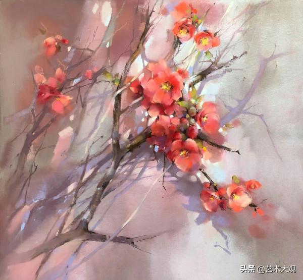 絢麗的花卉色粉畫——法國女畫家奧萊娜繪畫作品欣賞