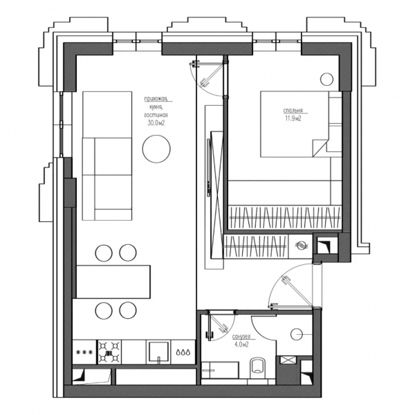 46㎡小公寓設計,賦予生活的意義 46㎡小公寓設計,賦予生活的意義