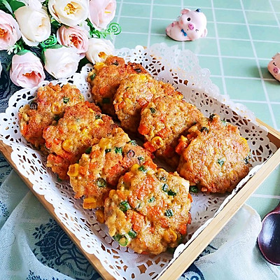 #一學就會快手菜#蔬菜雞肉餅（低卡減脂）