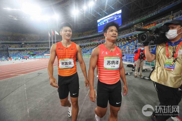 「圖集」全運會男子百米半決賽，蘇炳添成功晉級決賽