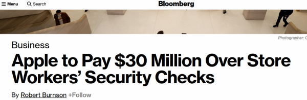 美媒：打了八年官司，美國蘋果公司終於同意向員工支付2990萬美元補償