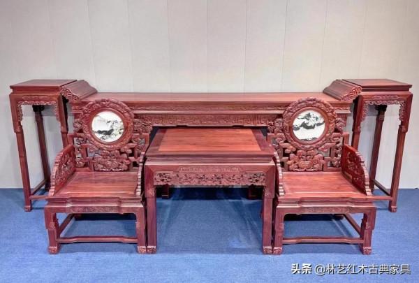 尚比亞血檀 靈芝中堂六件套