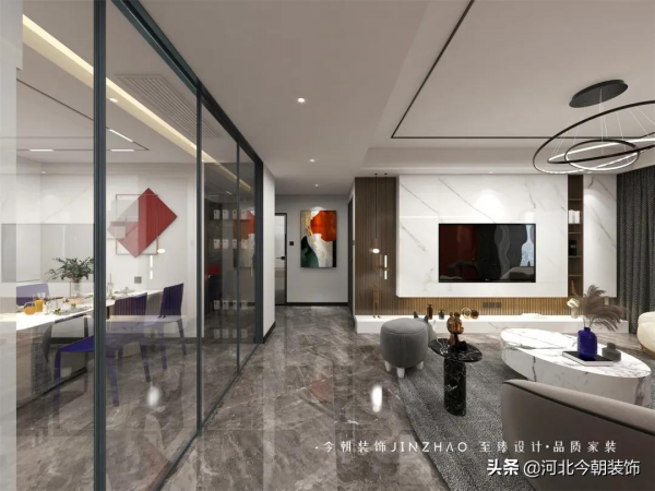 靈感美家 | 博雅盛世110㎡簡約輕奢風，“紅”運當頭，自由張揚