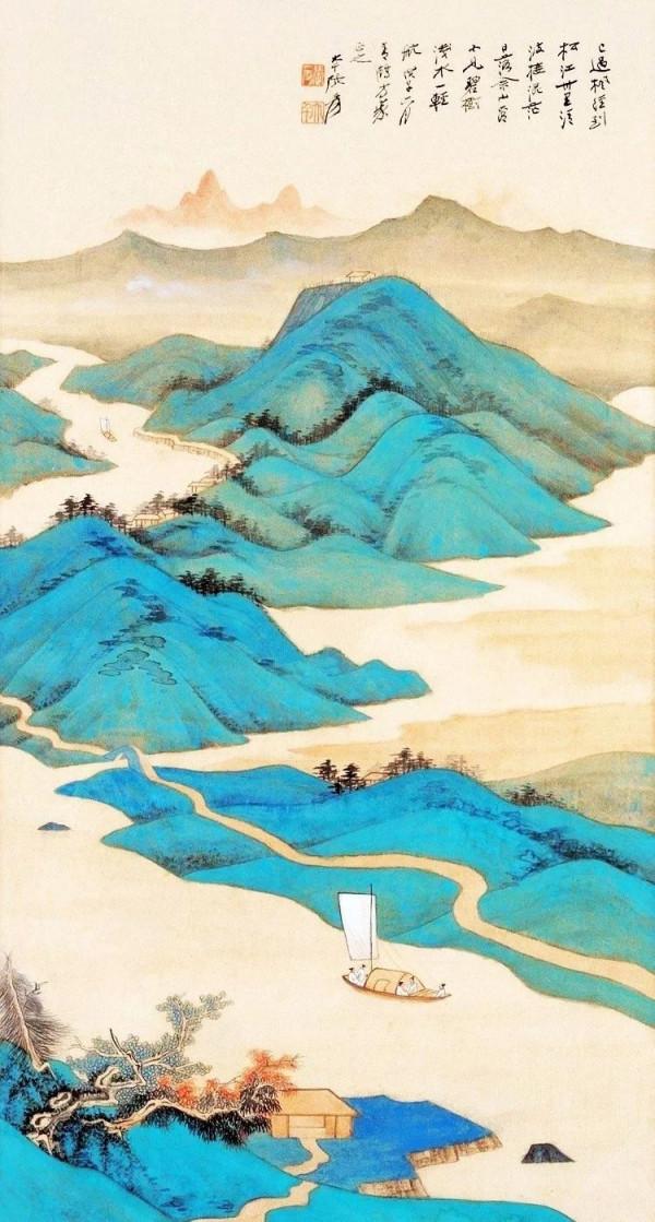 張大千的繪畫乾乾淨淨，簡簡單單，在極簡極空當中找到繪畫的重點