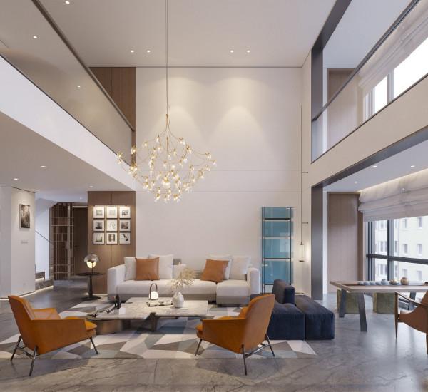 挑空複式樓現代風格設計案例