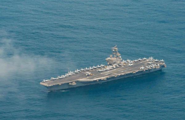 臨時部署3個月後 美軍里根號航母悄悄駛離中東
