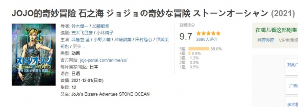 《JOJO石之海》豆瓣評分9.7:劇情節奏爽快!腦洞大開 《JOJO石之海》豆瓣評分9.7:劇情節奏爽快!腦洞大開