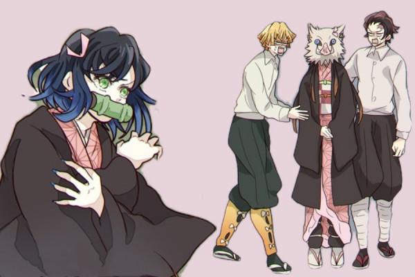 主角四人組互換衣服，禰豆子新形象太颯，建議伊之助女裝半永久