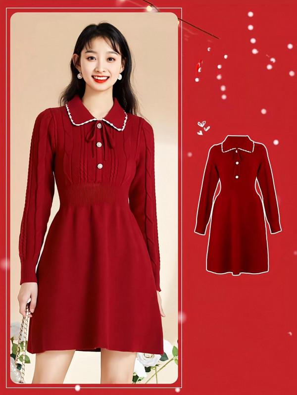 節日氛圍感小紅裙亮眼新年聖誕派對穿搭