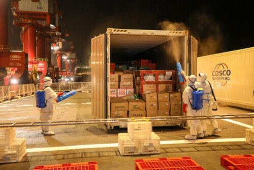 海軍第39批護航編隊首次實施靠港物資補給 海軍第39批護航編隊首次實施靠港物資補給