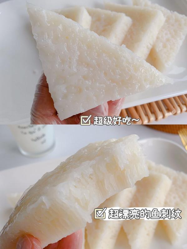 原來廣式白糖倫教糕做法這麼簡單,1杯粘米粉1杯糖就能做,好吃彈牙