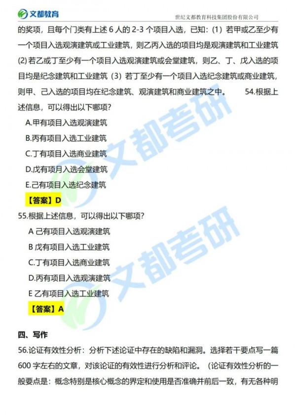 2022考研管綜真題與及答案解析