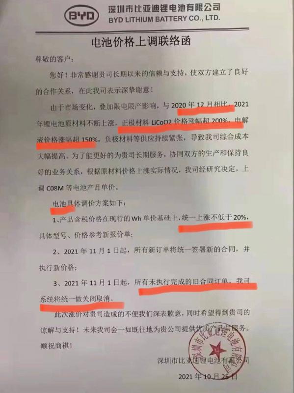 比亞迪電池漲價不低於20% 網友：車會漲價嗎？