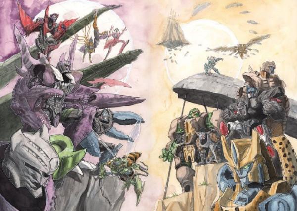 變形金剛BW超能勇士水彩風格插畫，大家喜歡原始獸還是巨無霸呢？