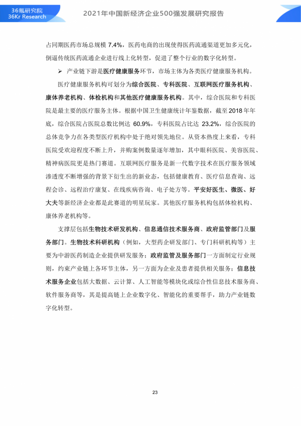 36氪研究院 | 2021年中國新經濟企業500強發展研究報告