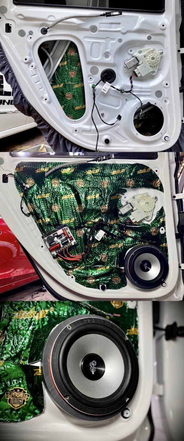 大眾朗逸純電動升級德國海螺3系-雲浮雲星音響