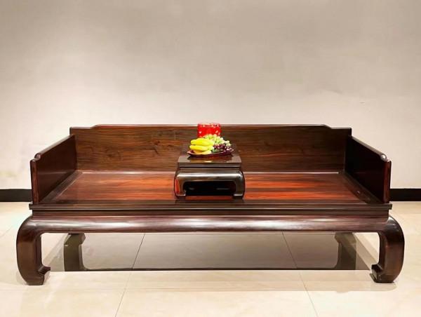 經典制作 | 大紅酸枝無補三圍獨板羅漢床