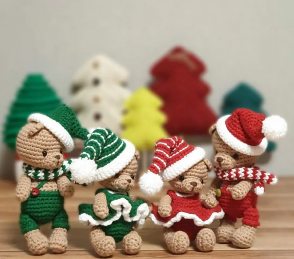 鉤針圖解｜萌萌噠小熊情侶抱團取暖，遲到的甜蜜，延續節日的快樂