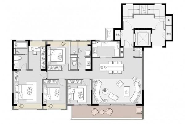 戶型鑑賞:165㎡戶型,客廳面寬約6.6米,270°的空間視野 戶型鑑賞:165㎡戶型,客廳面寬約6.6米,270°的空間視野