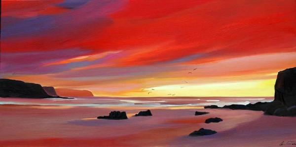 舒服的藍色調，藝術家Pam Carter風景繪畫欣賞