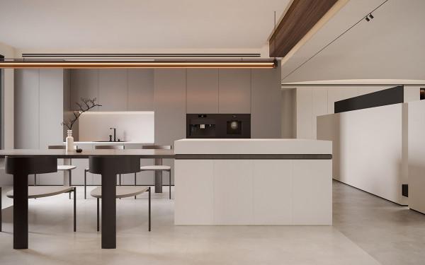 柔和的現代白色內飾,帶有泥土氣息,讓人聯想到溫暖和清新的時刻 柔和的現代白色內飾,帶有泥土氣息,讓人聯想到溫暖和清新的時刻