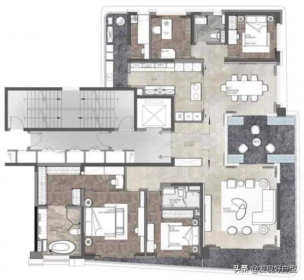 特立獨行的天際大平層，工字型挑空陽臺，宛如空中庭院，太漂亮了