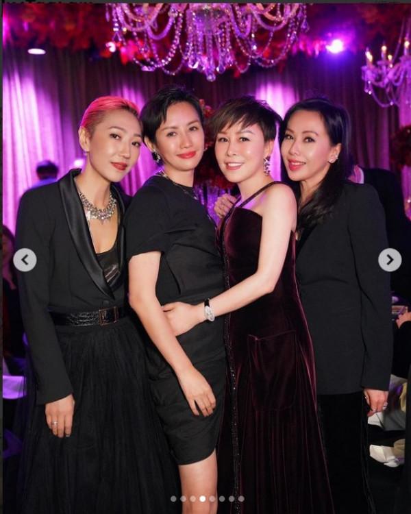 劉嘉玲慶生，梁朝偉站C位合影