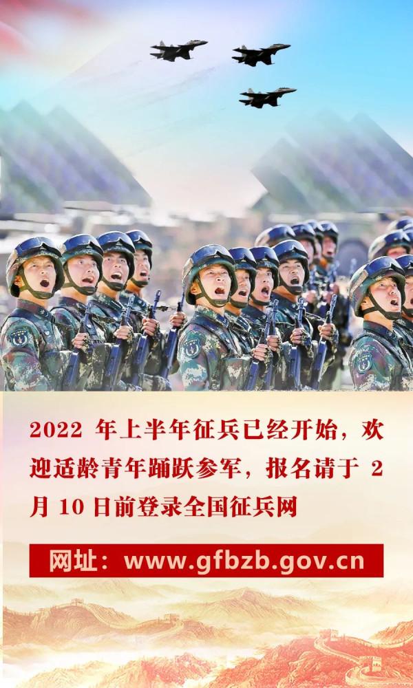 2022年上半年徵兵已開始，歡迎適齡青年踴躍報名