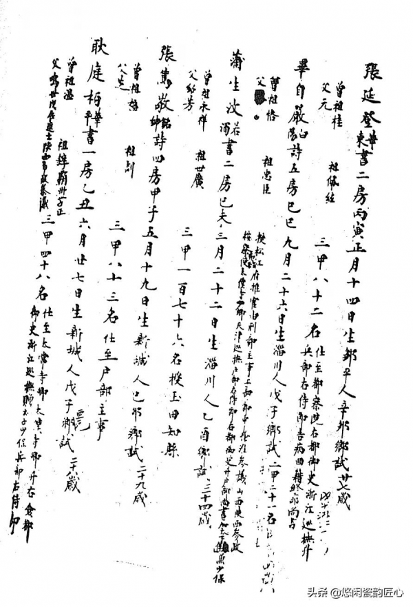 明代進士同年齒錄和履歷便覽存世28科(32種) 明代進士同年齒錄和履歷便覽存世28科(32種)