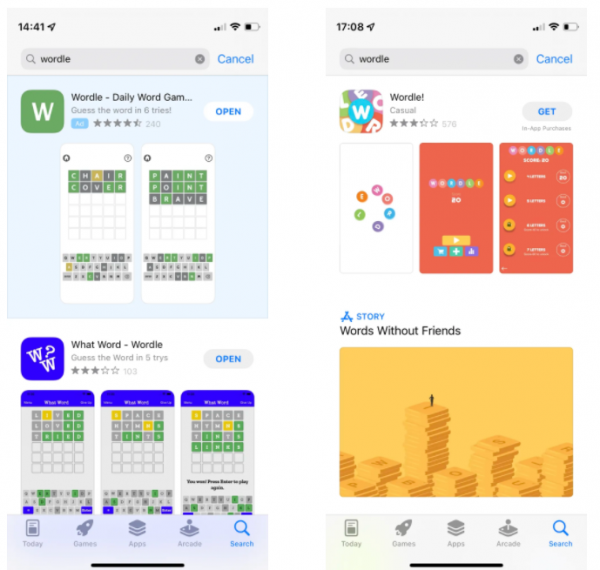 大量Wordle“克隆”應用已從蘋果App Store中消失
