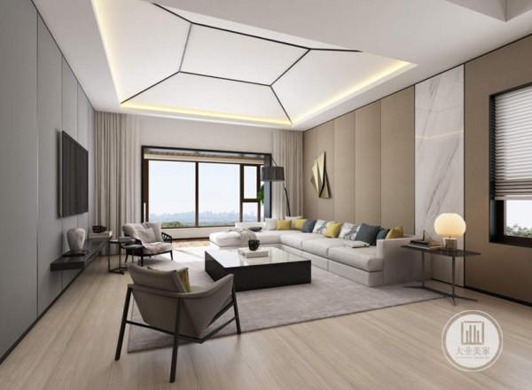 480平現代簡約在素雅的情調下，營造出居家生活的精緻氛圍