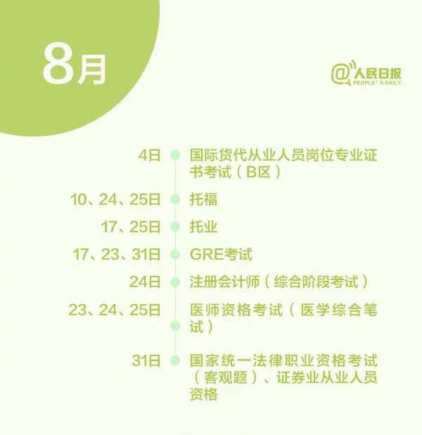 快收藏！2021年下半年最全考試日曆來了