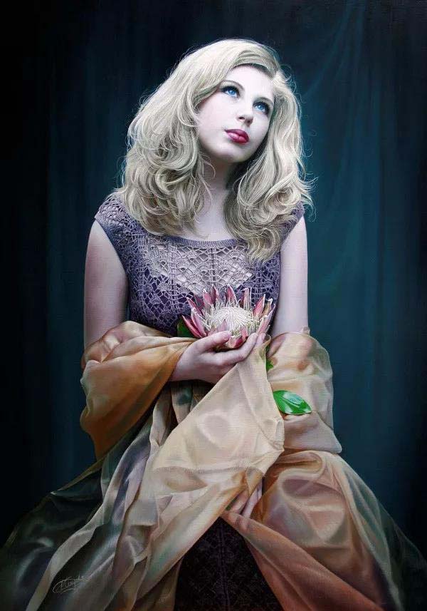 比利時藝術家 Christiane Vleugels超現實主義風格繪畫作品