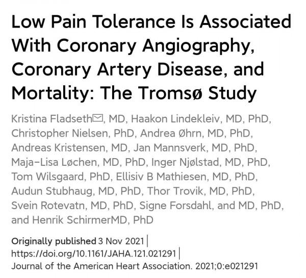 怕疼易得冠心病