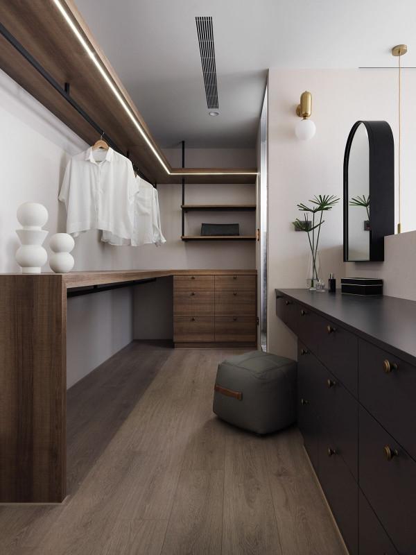 她花20萬裝100㎡新房，做最對的事：床頭隔出步入式衣帽間，漂亮