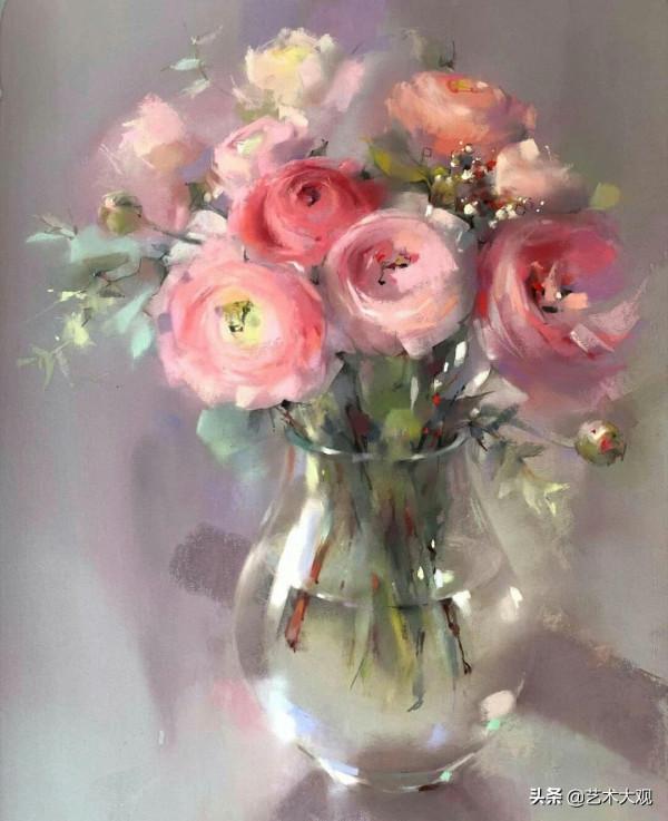 絢麗的花卉色粉畫——法國女畫家奧萊娜繪畫作品欣賞