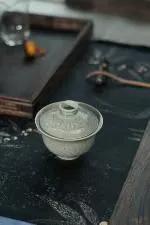 意叄陶瓷出品：耀州窯蓮荷紋蓋碗