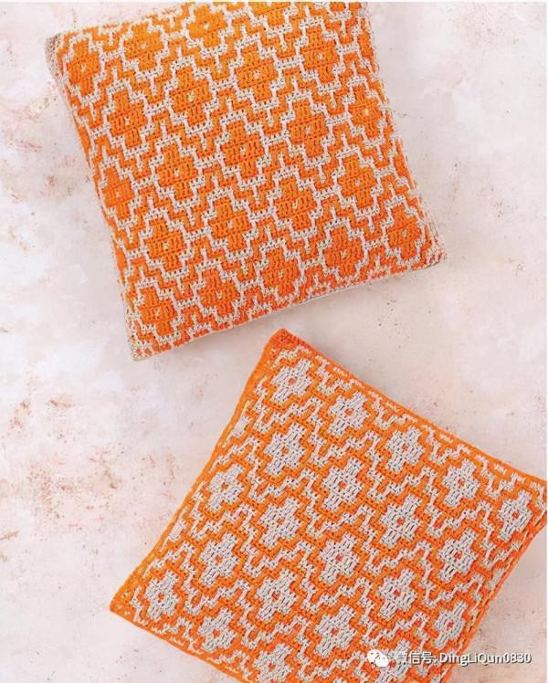 「針織作品」最新的用馬賽克編織技術製作的毯子及家居小物