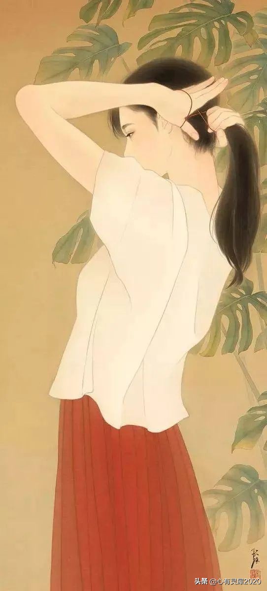 兩位畫家筆下的女性人物工筆畫，柔美脫俗，靈氣逼人