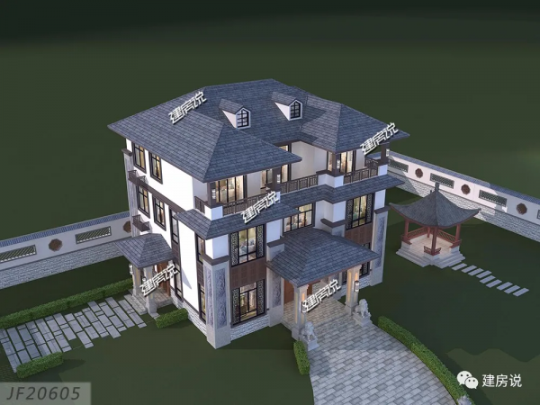 三層新中式別墅，韻味十足，不僅上檔次，還很有文化品味