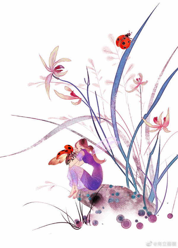 80後清華才女，把“詞牌名”畫成古風美人，每一張都忍不住儲存