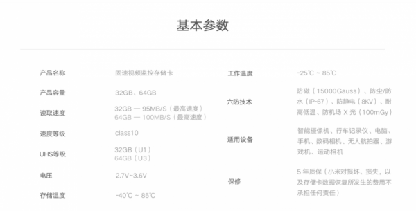 39.9元、59.9元,小米商城開售固速影片監控儲存卡 39.9元、59.9元,小米商城開售固速影片監控儲存卡