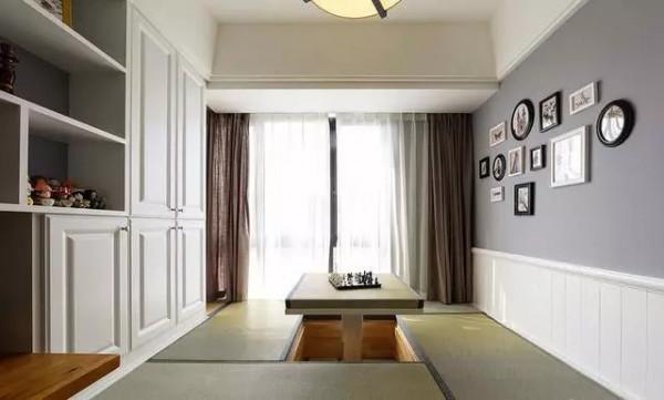 116平美式三居室，文化磚牆+淺紫色乳膠漆形成浪漫的視覺感