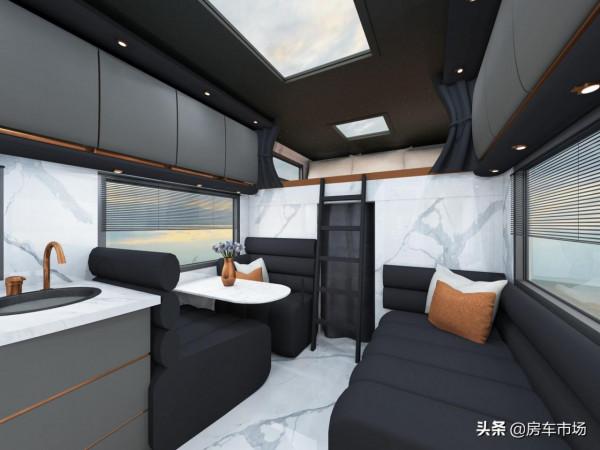 賓士中卡房車，7&period;2T柴油V6發動機，二層車頂能聚會