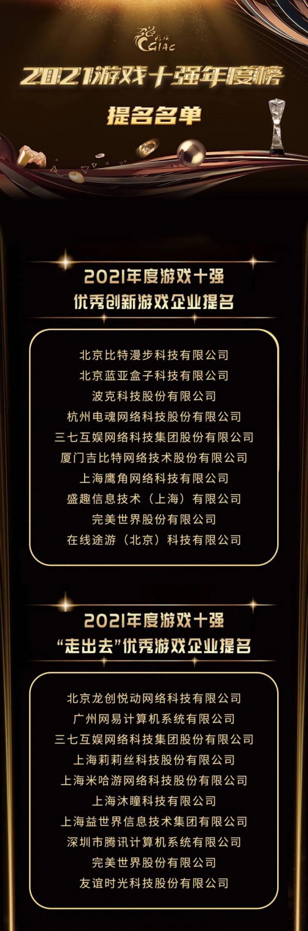 中國音數協遊戲工委 2021 年度十強移動遊戲提名：原神、英雄聯盟手遊等