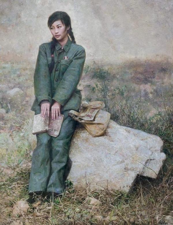 著名油畫家陳大中作品（紅衛兵）